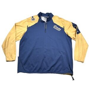 Nike On Field Apparel Rams Jacket Mens 3xl Los Angeles St. Louis 1/4 Zip Perform